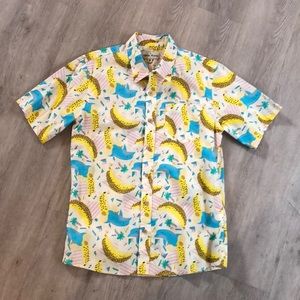 Fun Hawaiian Shirt with Dolphins and Bananas